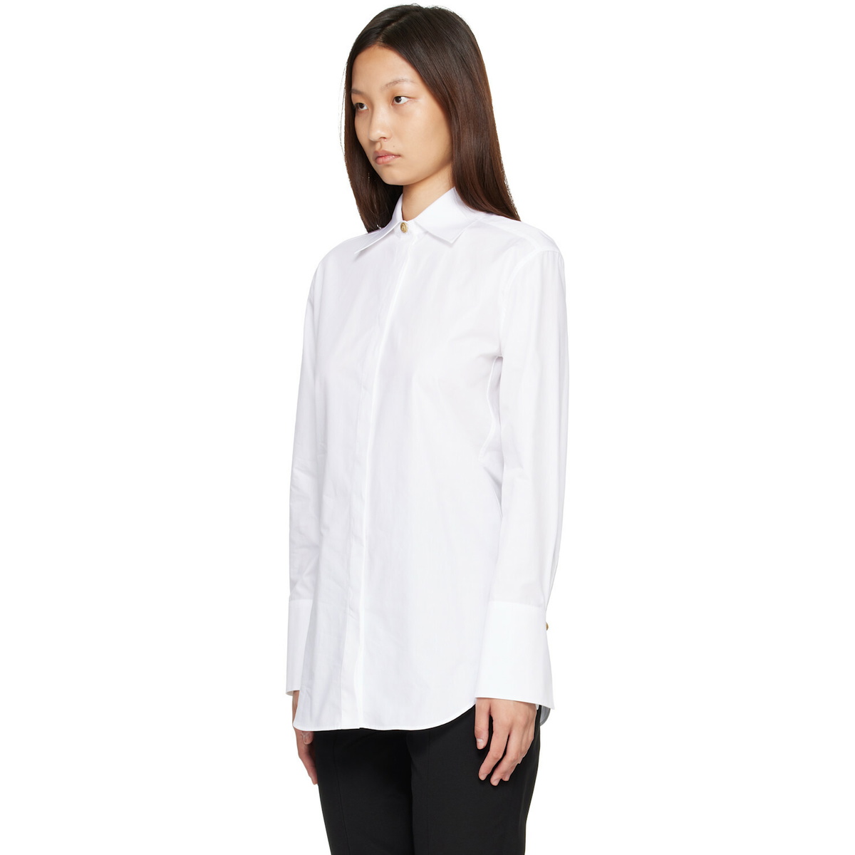 BALMAIN White Cotton Poplin Shirt