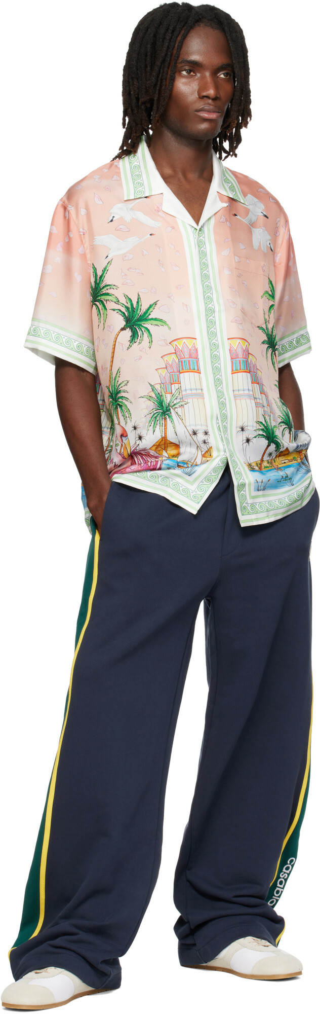 Casablanca Navy Panelled Sweatpants