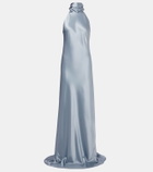 Galvan Sienna halterneck satin gown