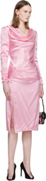 Valentino Pink Crepe Satin Midi Dress