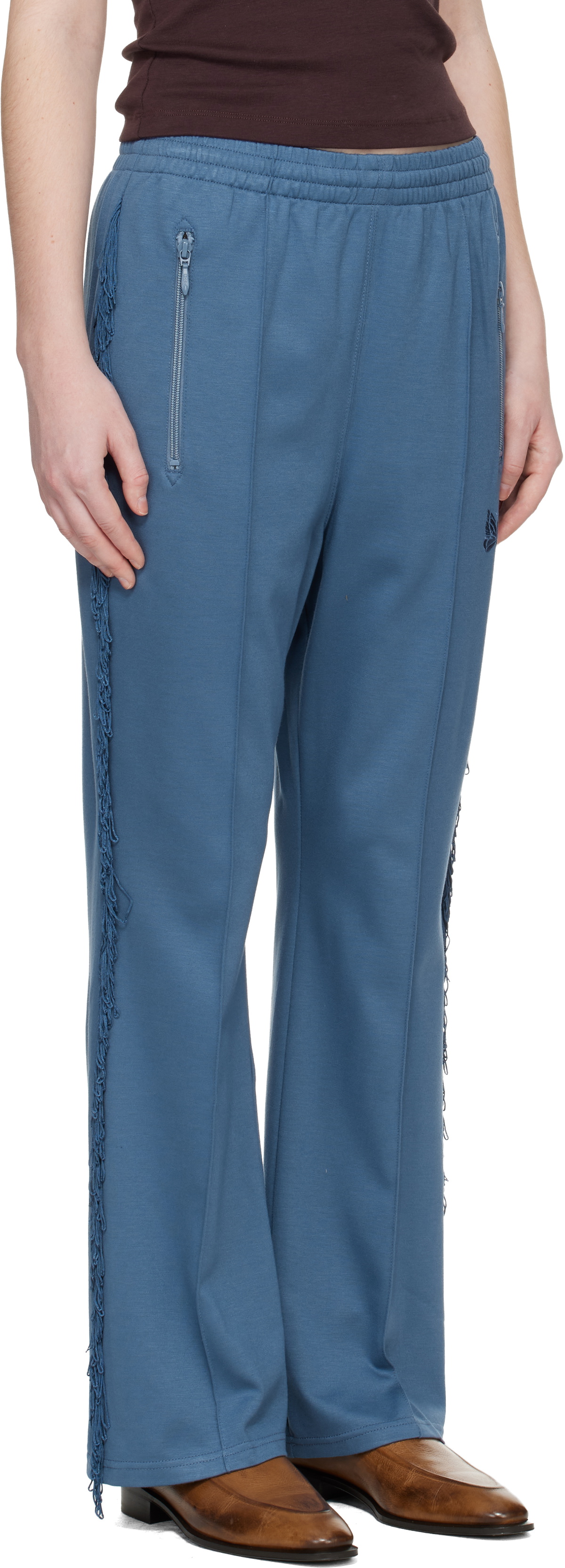 NEEDLES Blue Fringe Boot-Cut Track Pants