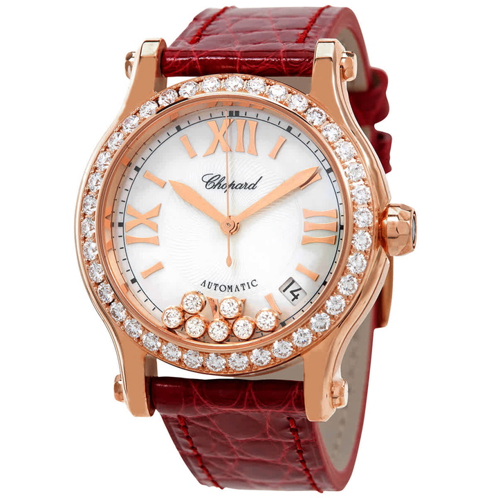 Photo: Chopard Happy Sport Mother of Pearl Automatic Ladies 18kt Rose Gold Watch 274808-5006