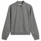 Samsøe Samsøe Women's Sadory Long Sleeve Polo Top in Mid Grey Melange