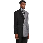 Juun.J Black and Grey Double Breasted Blazer