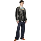 Dries Van Noten Black Coated Belted Jacket
