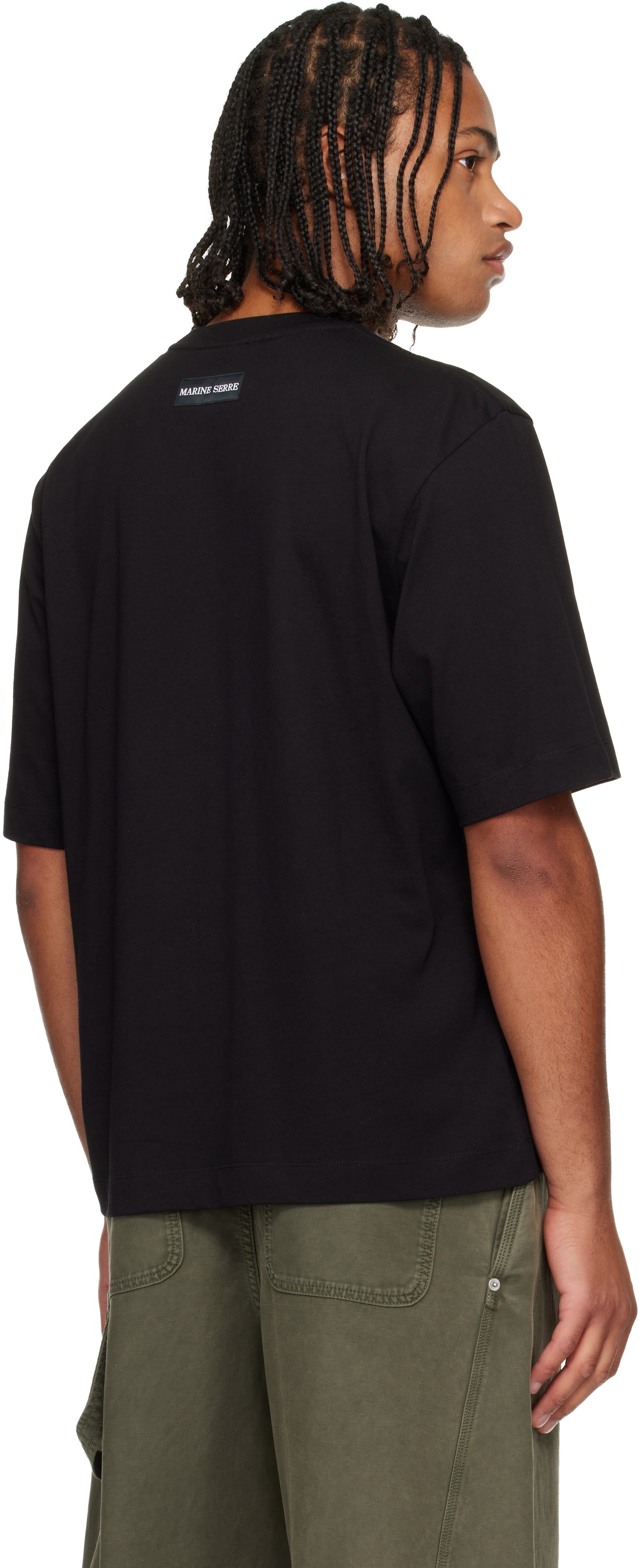 Marine Serre Black Moon Logo Jersey Loose Fit S/S T-Shirt