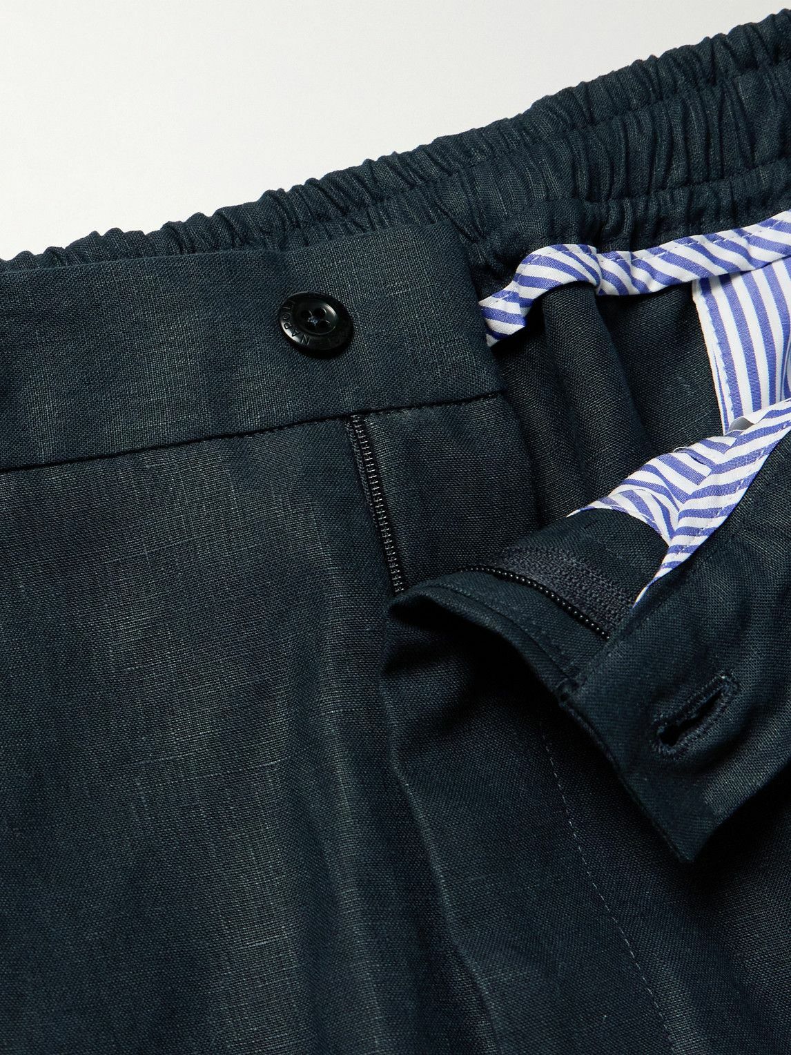 Rubinacci - Straight-Leg Linen Trousers - Blue