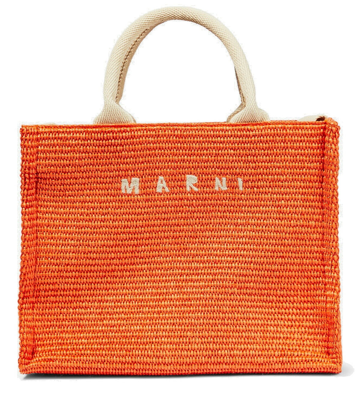 Marni - Logo Small raffia tote bag Marni