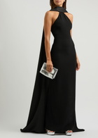 Solace London Ophelia Draped Halterneck Maxi Dress Black