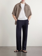 Altea - Orval Cotton and Linen-Blend Gabardine Trousers - Blue