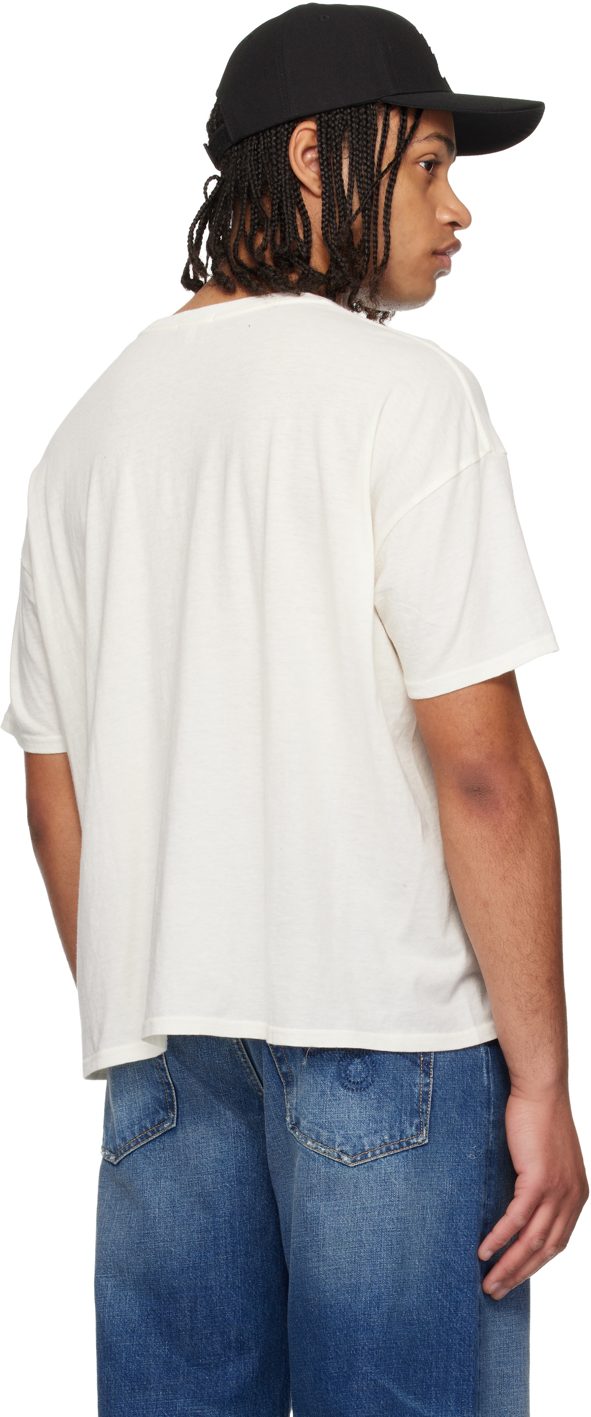 R13 White 'I Don't Care' Relaxed T-shirt