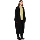 Isabel Benenato Black Merino Wool and Yak Double Layer Coat