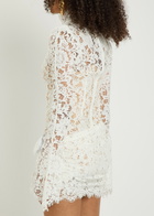 DE LA Vali Bodita Appliquéd Guipure Lace Mini Dress White