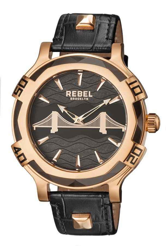 Photo: Rebel Brooklyn Bridge Black Dial Mens Watch RB102-8071