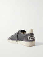 Golden Goose - Ball Star Distressed Suede-Trimmed Leather Sneakers - Gray