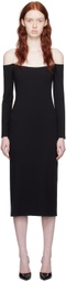 Reformation Black Graysen Midi Dress