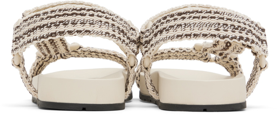 Bottega Veneta Off-White & Brown Trip Sandals