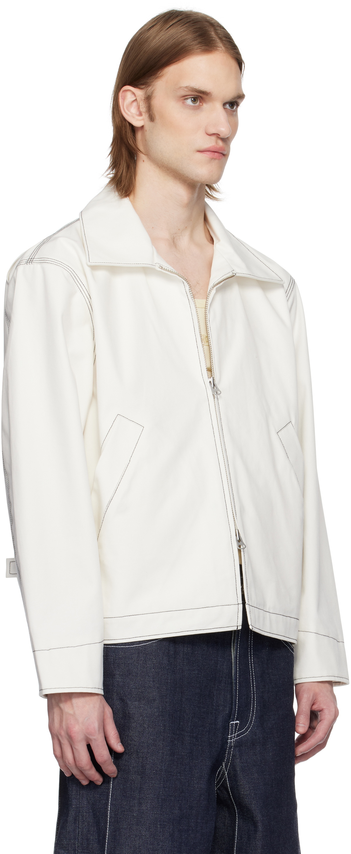 Karmuel Young White 2-Way Pocket Square Jacket