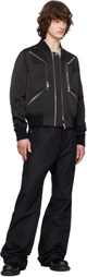 Rick Owens Black Temple Heizer Flight Bomber Jacket