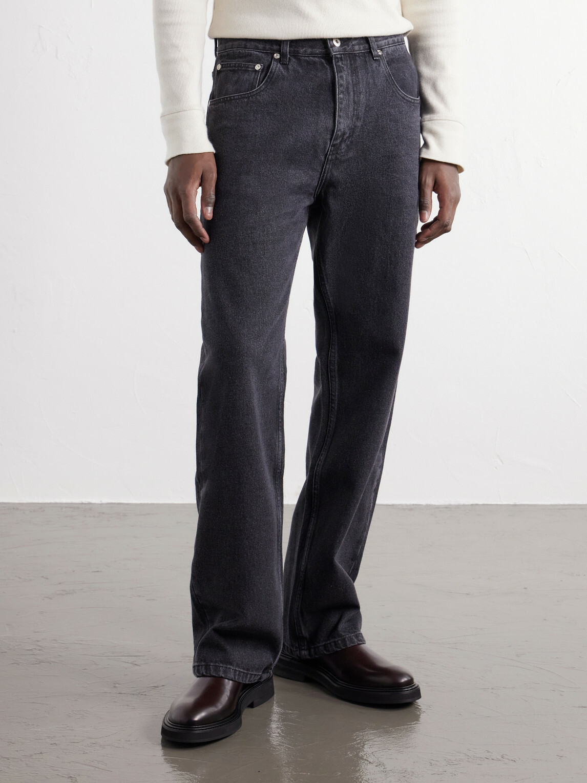 SECOND / LAYER - Big Papi Straight-Leg Jeans - Black