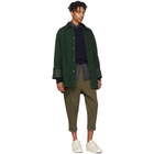 AMI Alexandre Mattiussi Green Oversized Carrot Trousers