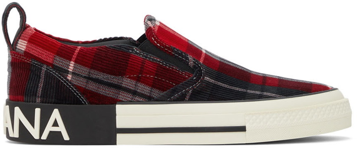 Photo: Dolce & Gabbana Red Check Custom 2.Zero Sneakers