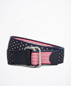Brooks Brothers Men's Stripe and Dot Reversible Stretch Belt | Red/Navy