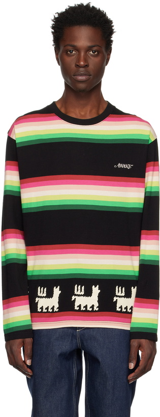 Photo: Awake NY Black Striped Long Sleeve T-Shirt