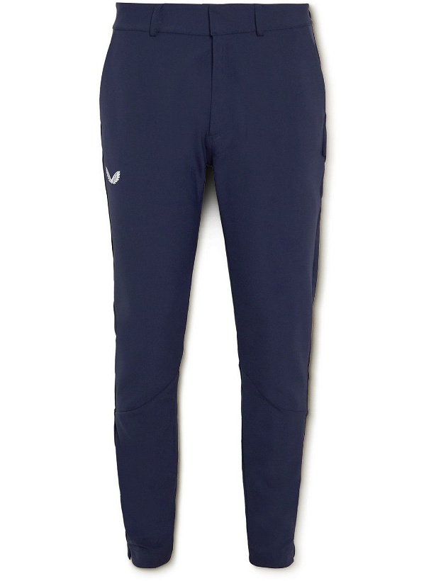 Photo: Castore - Slim-Fit Tapered Panelled Stretch-Jersey Golf Trousers - Blue