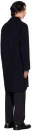 Róhe Navy Notched Lapel Coat