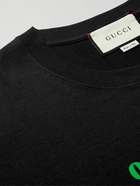 GUCCI - Logo-Print Cotton-Jersey T-Shirt - Black