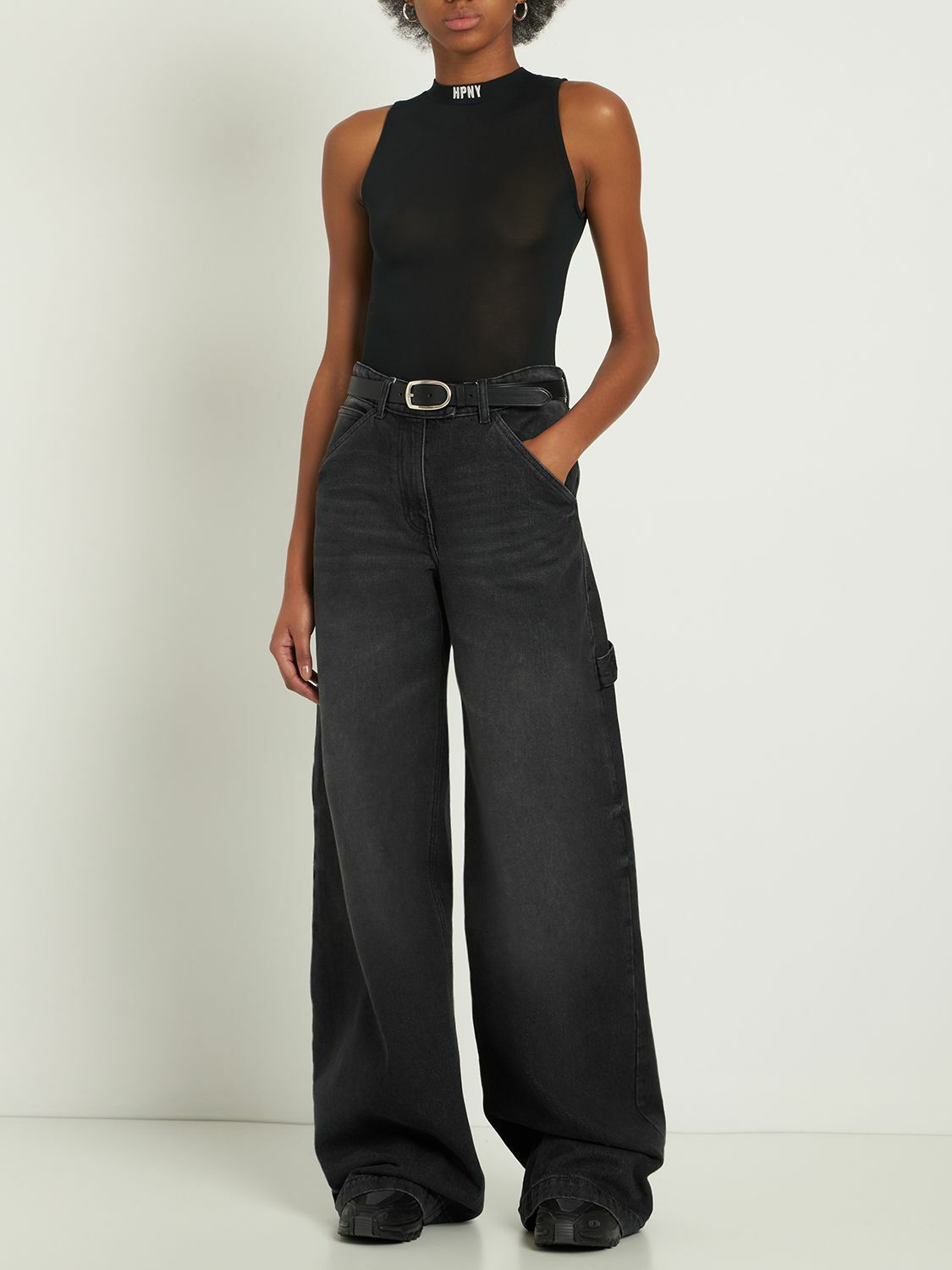 HERON PRESTON Hpny Sleeveless Stretch Viscose Bodysuit