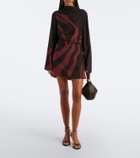 SIR Printed silk satin minidress