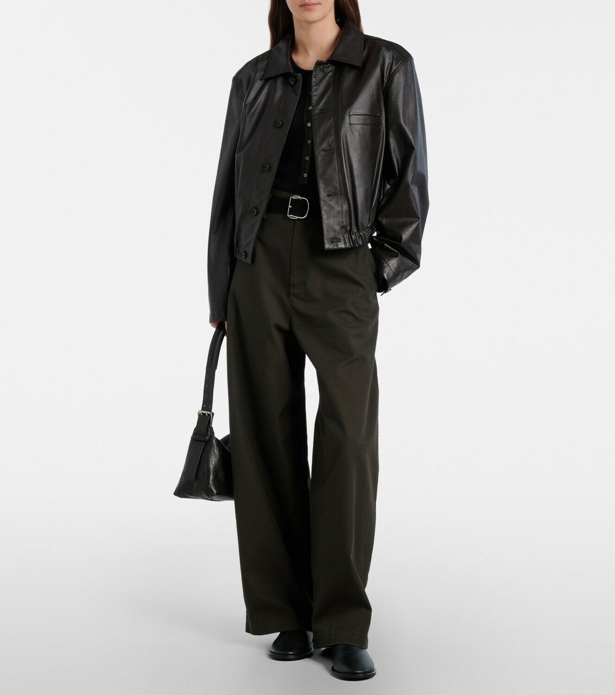 Lemaire Cotton and linen Henley shirt