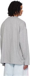 Y/Project Gray Draped Long Sleeve T-Shirt