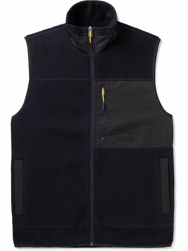 Photo: Norse Projects - Frederik Shell-Trimmed Polartec® Recycled-Fleece Gilet - Blue