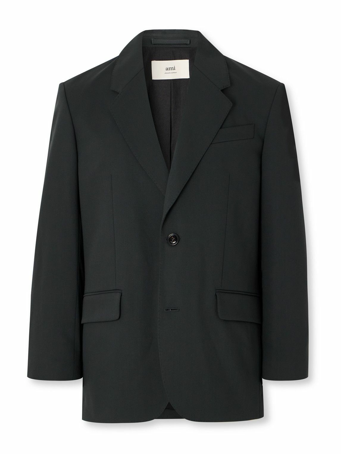 AMI PARIS - Wool-Tricotine Blazer - Black