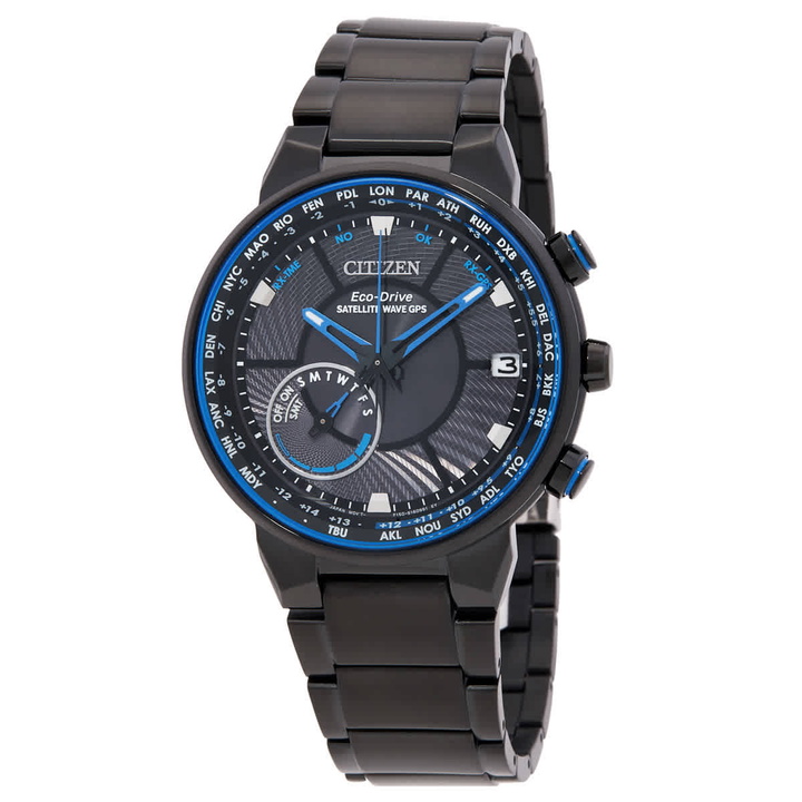 Photo: Citizen Satellite Wave Perpetual World Time Black Dial Mens Watch CC3038-51E