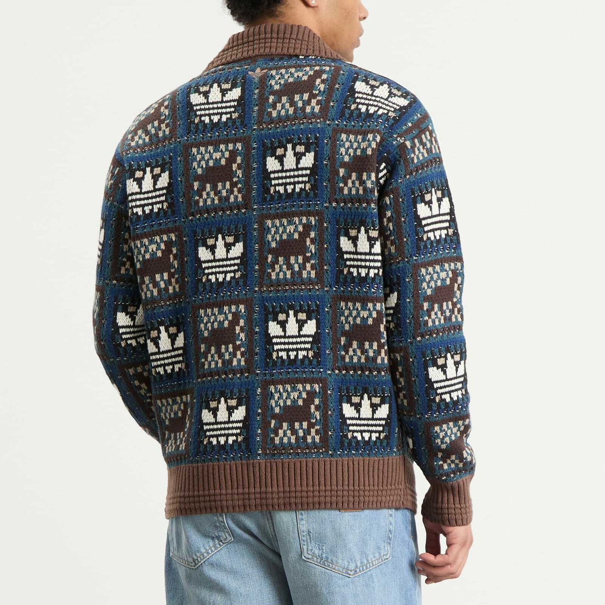 Adidas Men's x CLOT Crafted Crochet Cardigan in Cream White