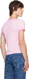 Sky High Farm Workwear Pink 'Farm Girl' Ringer T-shirt