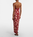 Cala de la Cruz Leda printed halterneck linen maxi dress
