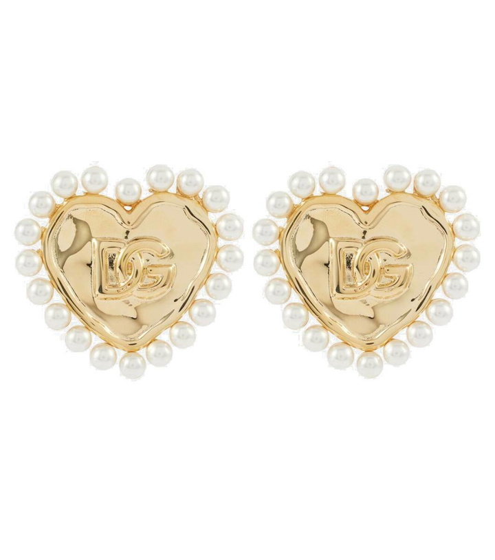 Photo: Dolce&Gabbana DG faux pearl gold-plated clip-on earrings