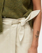 Ganni Herringbone Canvas Long Wrap Skirt Beige - Womens - Skirts