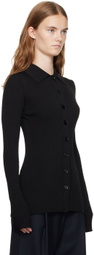 Recto Black Both Sides Opening Cardigan
