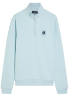 Belstaff Quarter-zip Cotton Sweatshirt Light Blue 2