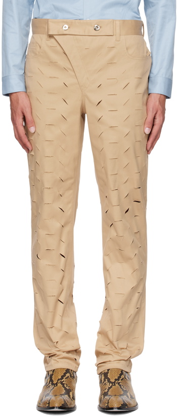 Photo: Juntae Kim Beige Slashed Trousers