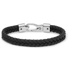Tod's - Woven Leather and Silver-Tone Bracelet - Black