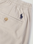 Polo Ralph Lauren - Embroidered Straight-Leg Cotton-Twill Chinos - Gray
