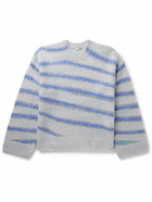 Acne Studios - Kwatta Striped Brushed-Knit Sweater - Gray