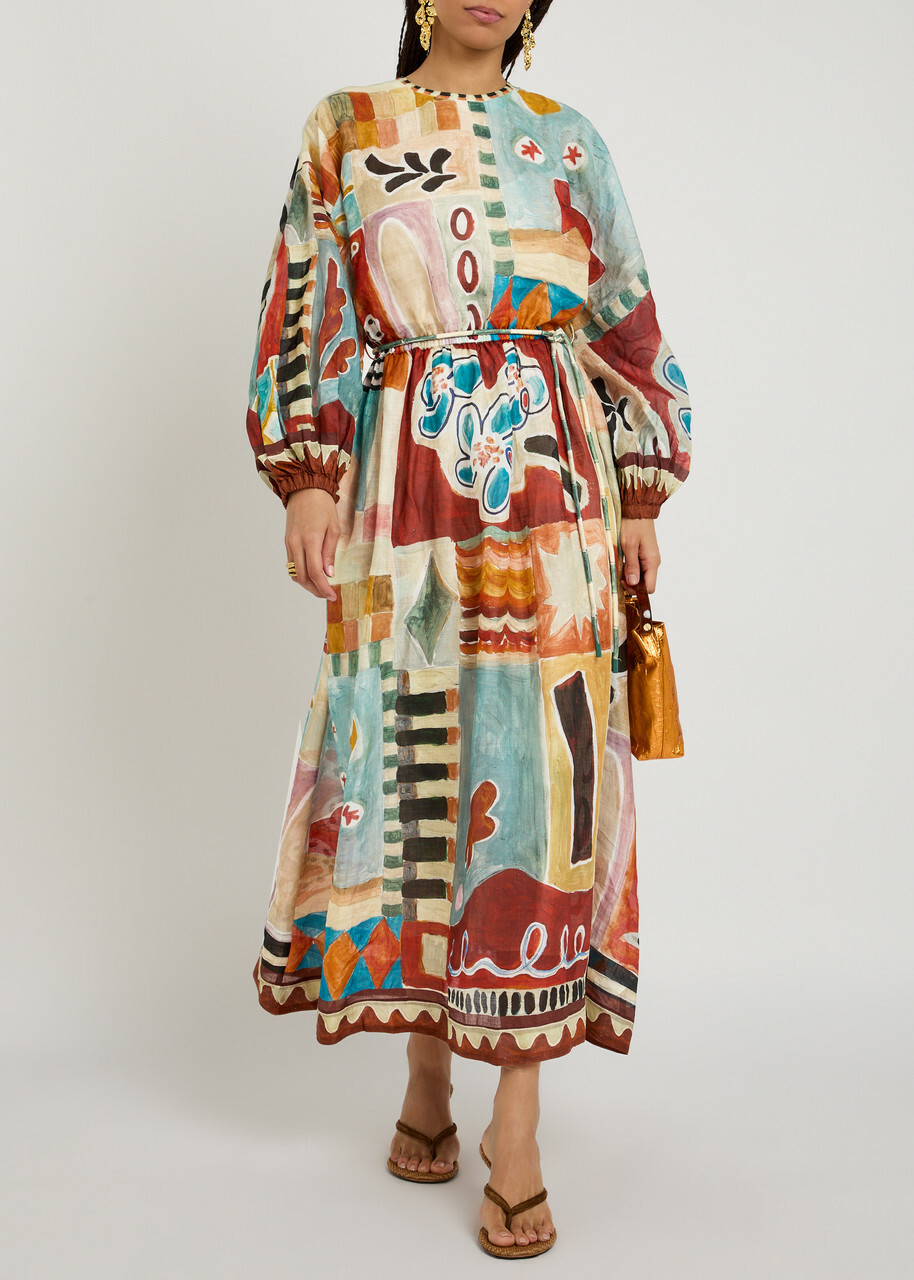 Alemais Michelle Printed Woven Maxi Dress Multicoloured